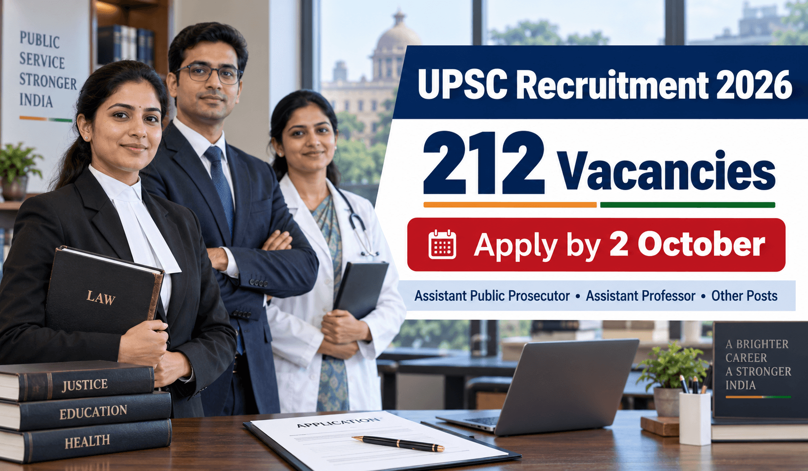UPSC Recruitment 2026: 212 Vacancies for Assistant Public Prosecutor, Assistant Professor and Other Posts